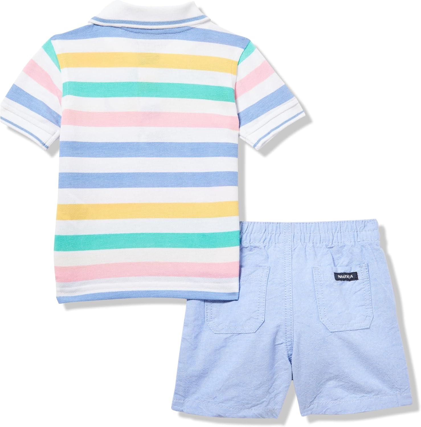 imageNautica 2pc Polo Short SetStripesLight Blue