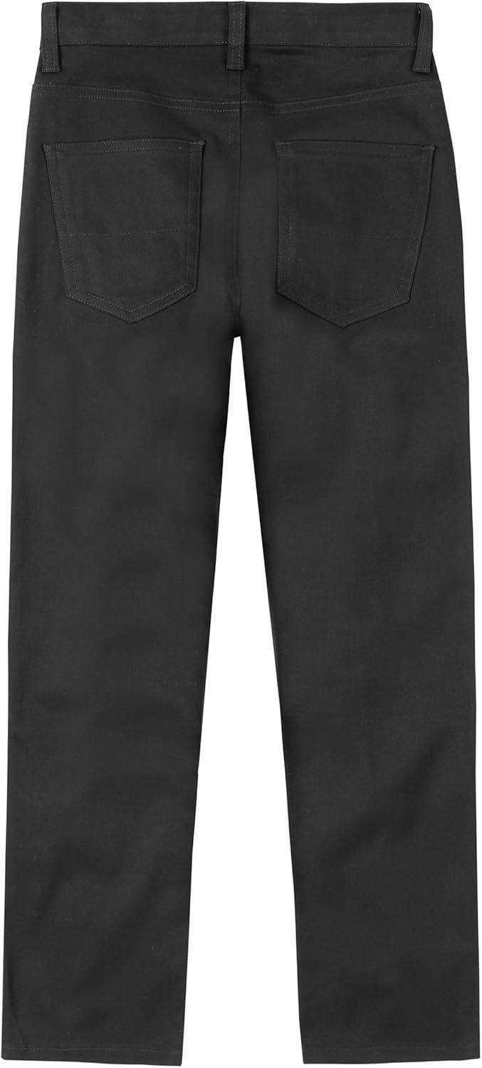 imageNautica Boys School Uniform Twill Chino Khaki Pants Flat Front Comfortable Waistband with Zip Closure amp StretchBlack 5pocket