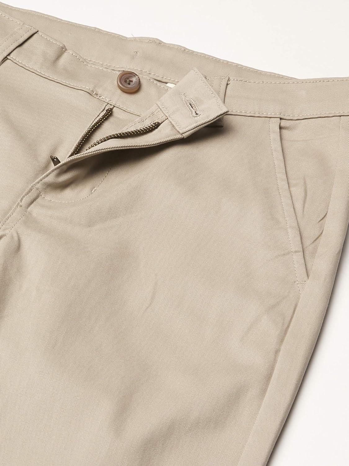 imageNautica Boys School Uniform Twill Chino Khaki Pants Flat Front Comfortable Waistband with Zip Closure amp StretchKhaki