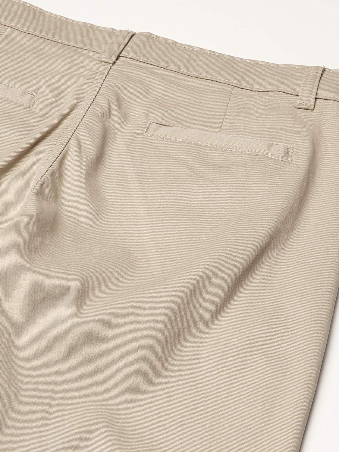 imageNautica Boys School Uniform Twill Chino Khaki Pants Flat Front Comfortable Waistband with Zip Closure amp StretchKhaki