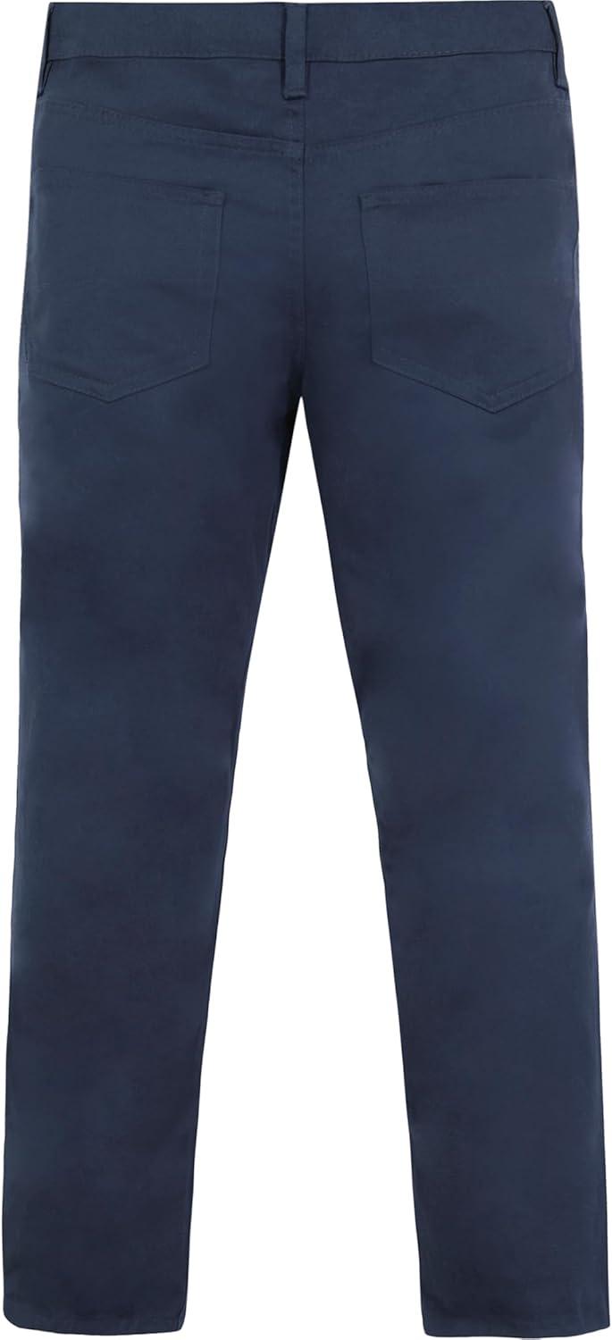 imageNautica Boys School Uniform Twill Chino Khaki Pants Flat Front Comfortable Waistband with Zip Closure amp StretchNavy 5pocket