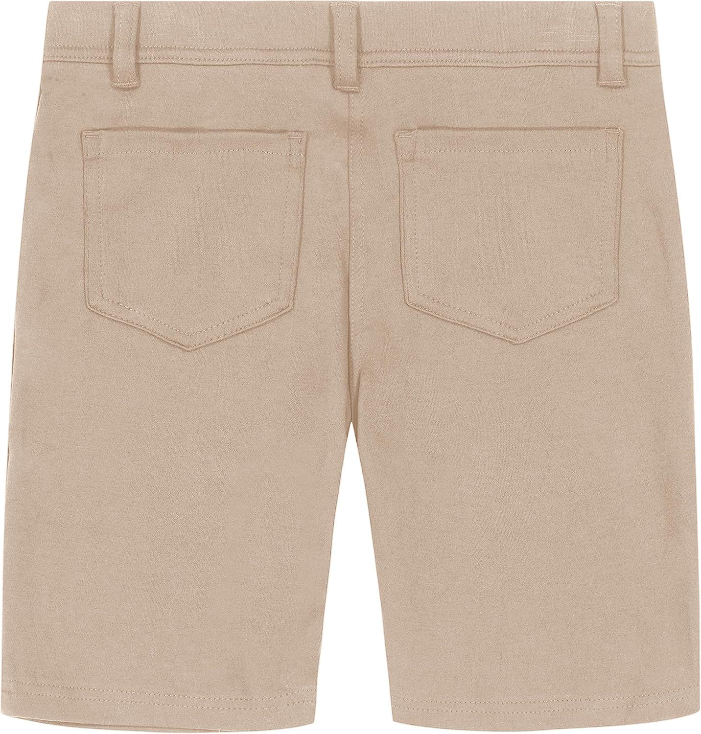 imageNautica Girls School Uniform Bermuda Shorts Pullon Fit Stretchy Material Functional PocketsKhaki Knit