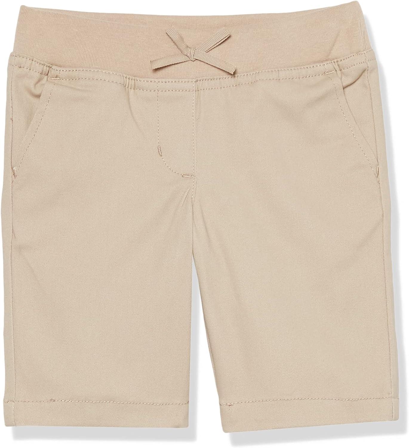 imageNautica Girls School Uniform Bermuda Shorts Pullon Fit Stretchy Material Functional PocketsKhaki Pullon