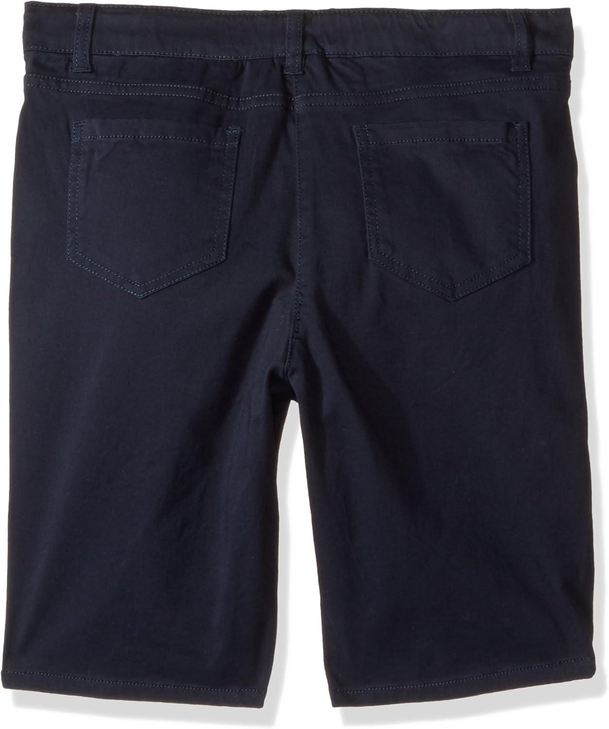 imageNautica Girls School Uniform Bermuda Shorts Pullon Fit Stretchy Material Functional PocketsNavySateen
