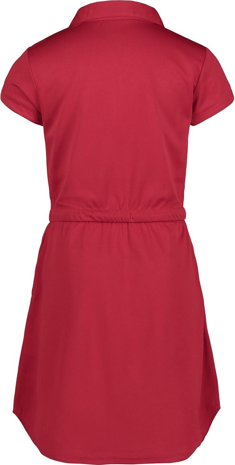 imageNautica Girls School Uniform Short Sleeve Polo DressRed Performance