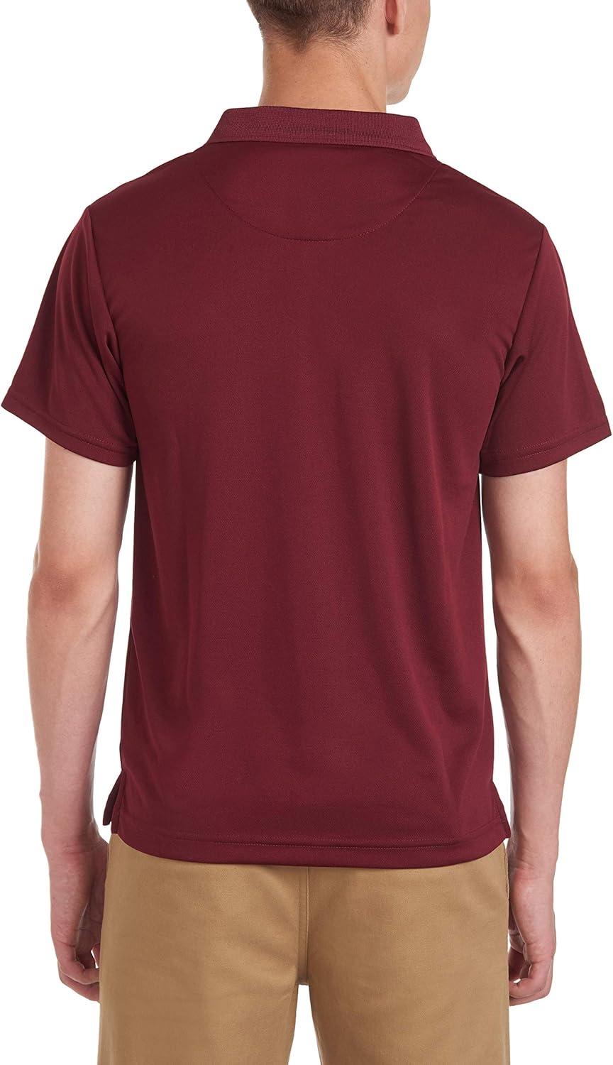 imageNautica Mens Uniform Short Sleeve Performance PoloBurgundy