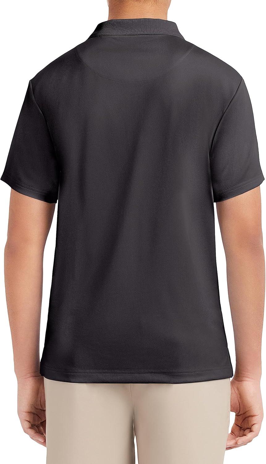 imageNautica Mens Uniform Short Sleeve Performance PoloCharcoal