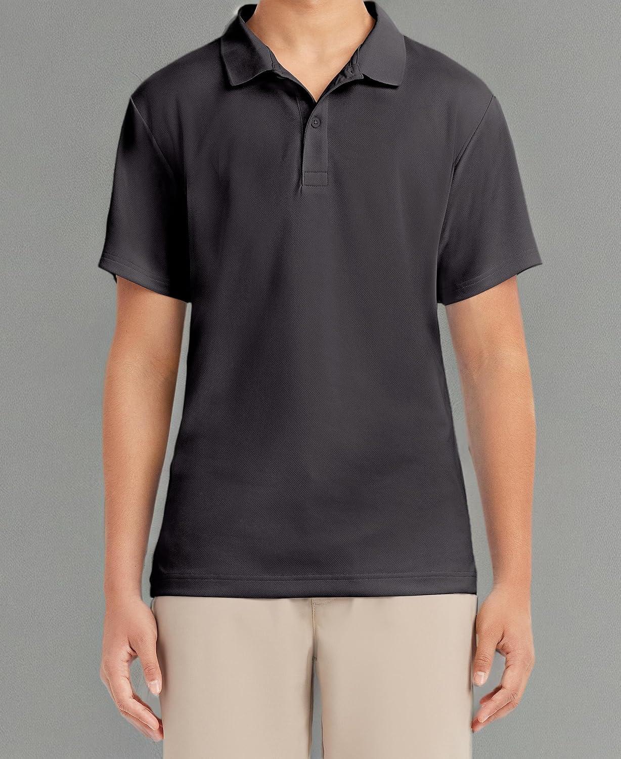 imageNautica Mens Uniform Short Sleeve Performance PoloCharcoal