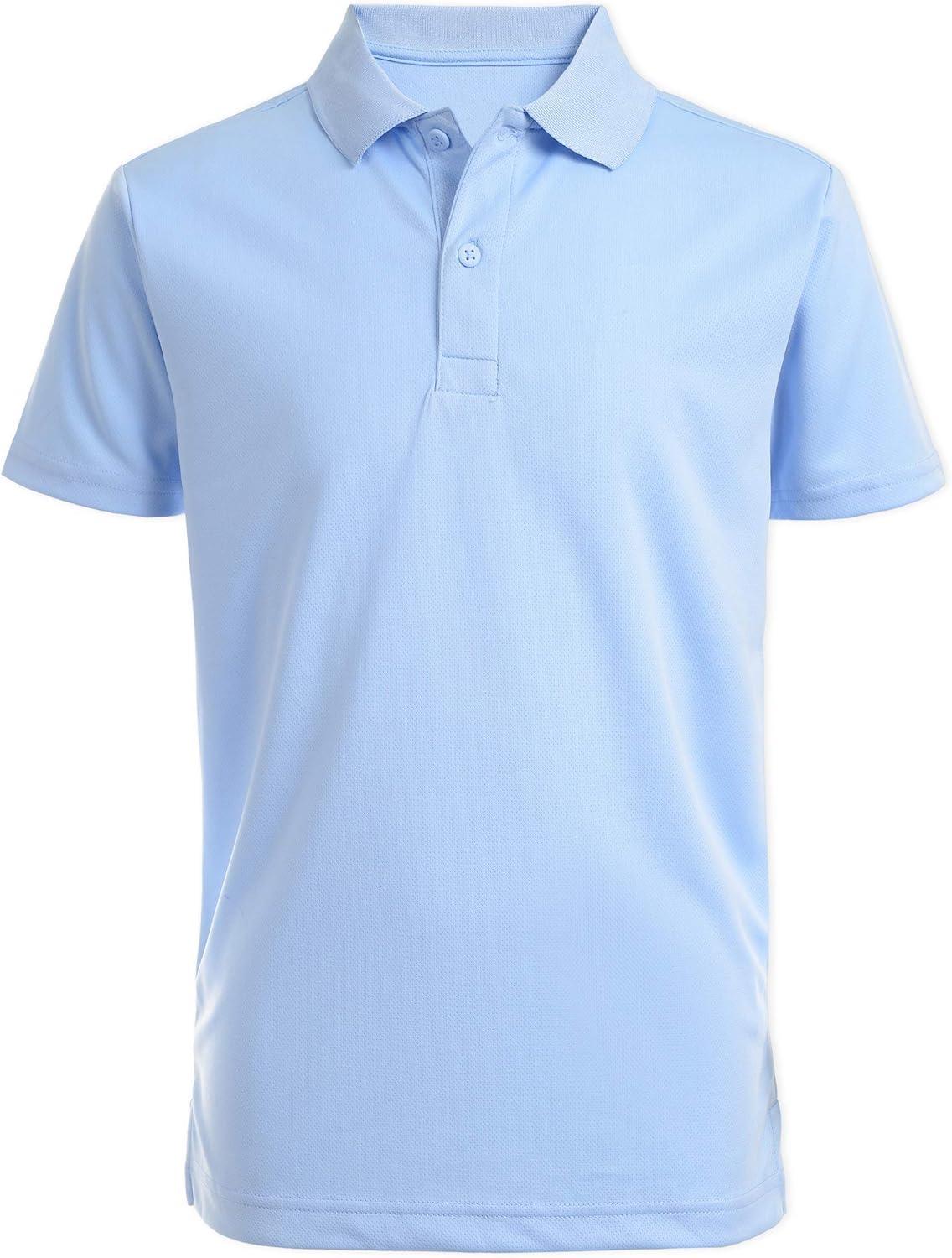 imageNautica Mens Uniform Short Sleeve Performance PoloLight Blue