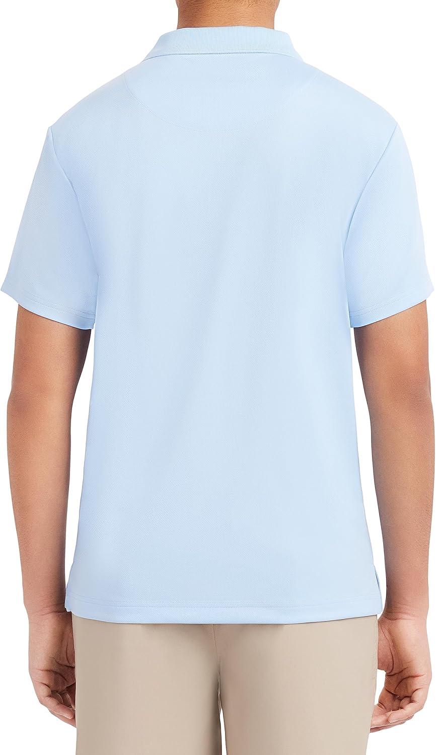 imageNautica Mens Uniform Short Sleeve Performance PoloLight Blue