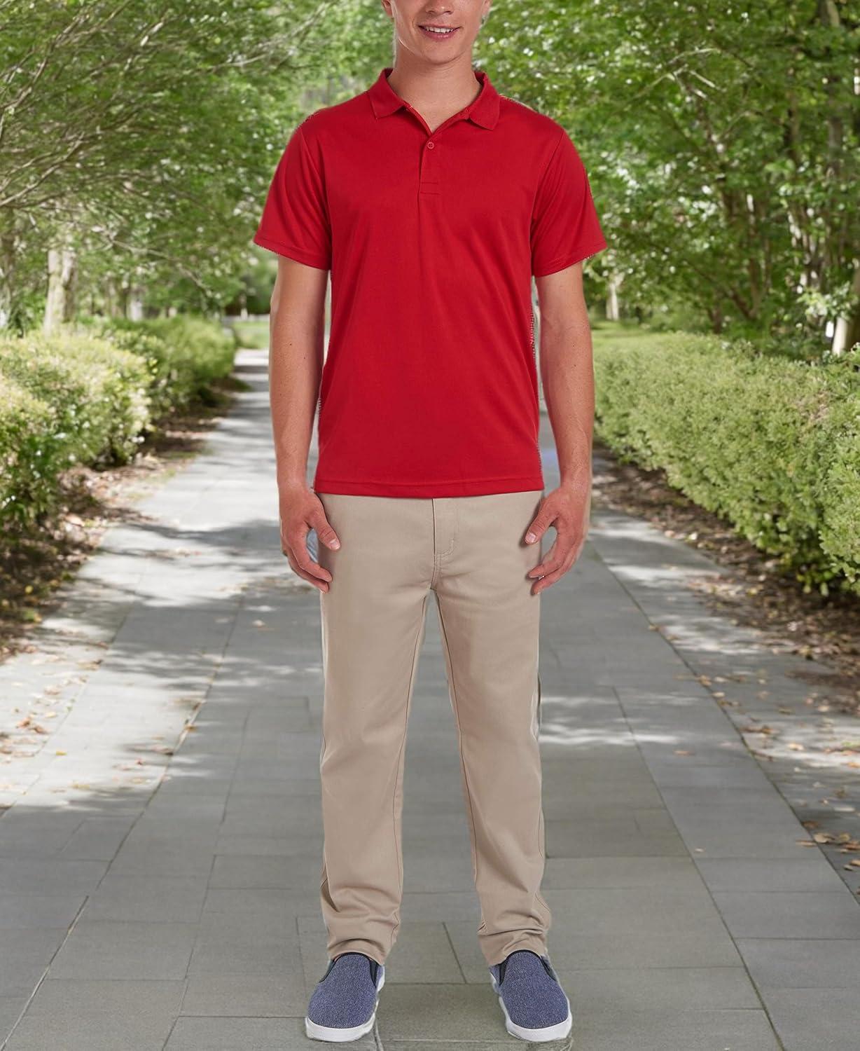 imageNautica Mens Uniform Short Sleeve Performance PoloRed