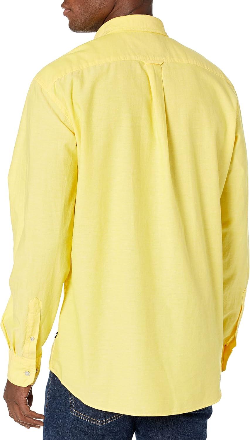 imageNautica Young Mens School Uniform Long Sleeve Performance Oxford ButtonDown ShirtMarigold