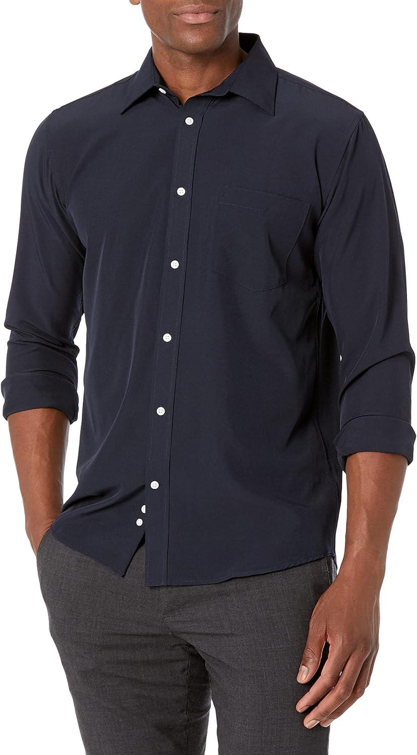 imageNautica Young Mens School Uniform Long Sleeve Performance Oxford ButtonDown ShirtNavy