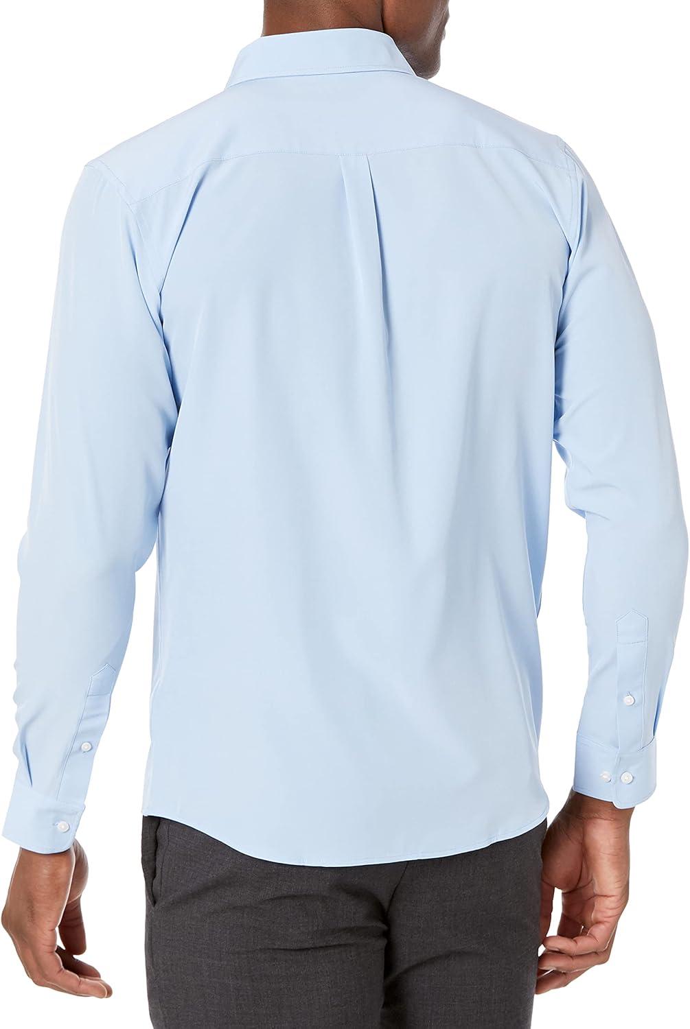 imageNautica Young Mens School Uniform Long Sleeve Performance Oxford ButtonDown ShirtOx Blue