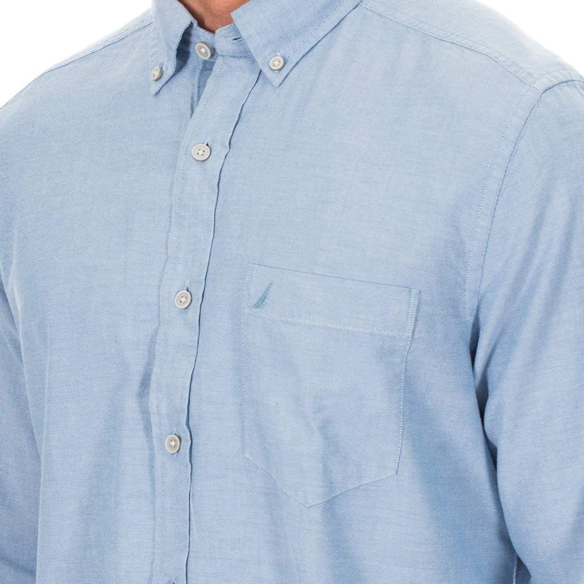 imageNautica Young Mens School Uniform Long Sleeve Performance Oxford ButtonDown ShirtPetrol