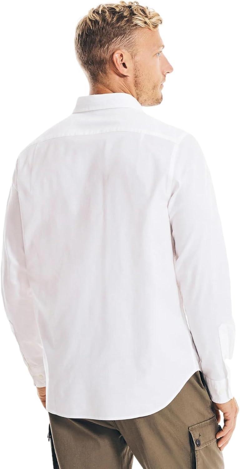 imageNautica Young Mens School Uniform Long Sleeve Performance Oxford ButtonDown ShirtPure White