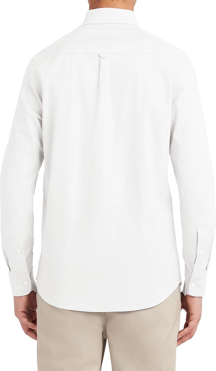 imageNautica Young Mens School Uniform Long Sleeve Performance Oxford ButtonDown ShirtWhite