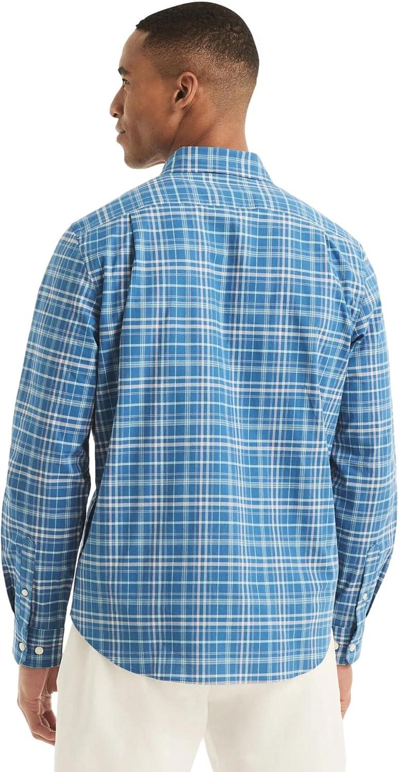 imageNautica Young Mens School Uniform Long Sleeve Performance Oxford ButtonDown ShirtWindsurf Blue