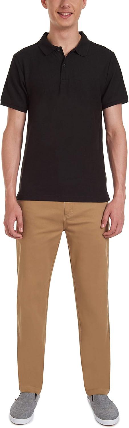imageNautica Young Mens Uniform Short Sleeve Stretch Pique PoloBlack