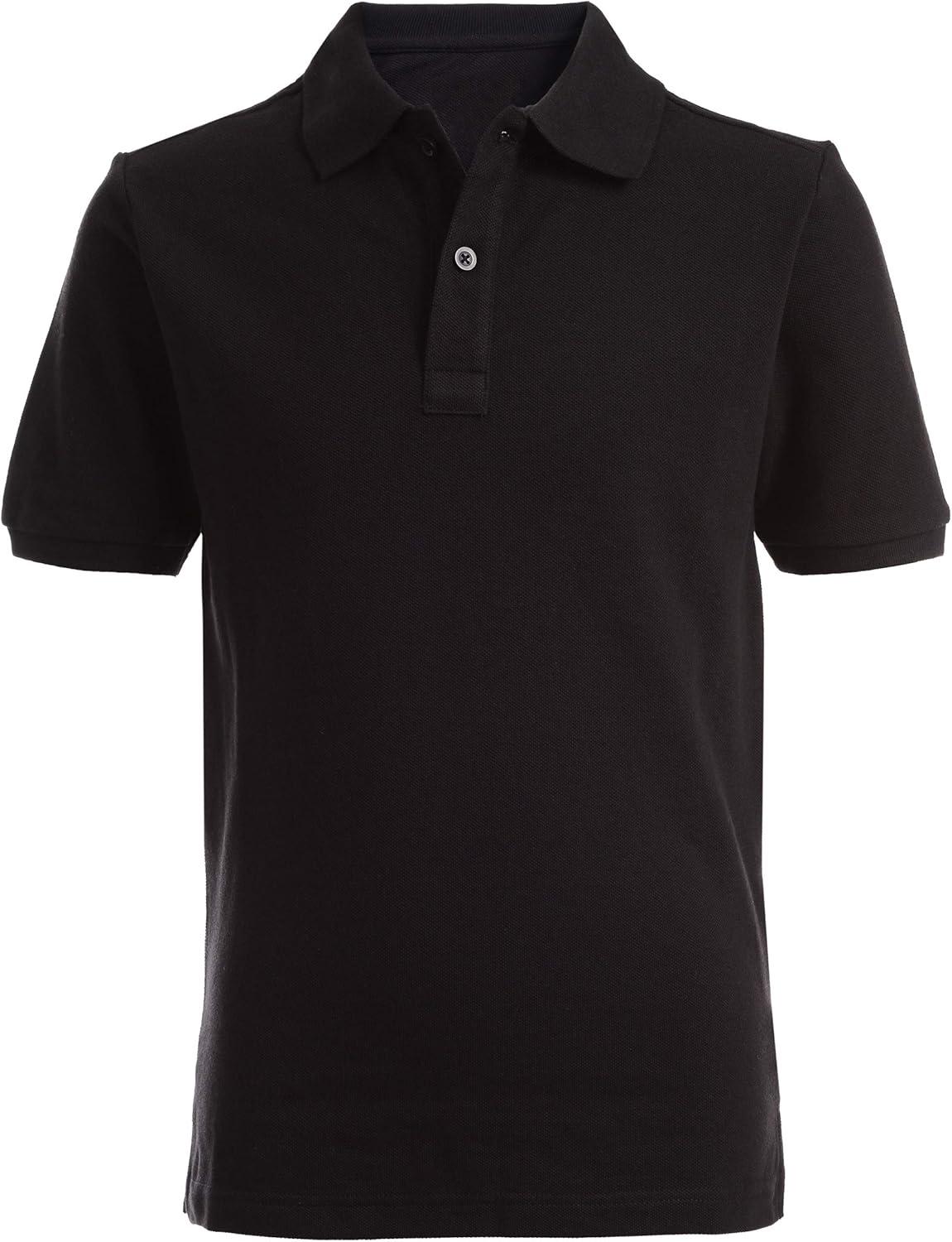 imageNautica Young Mens Uniform Short Sleeve Stretch Pique PoloBlack