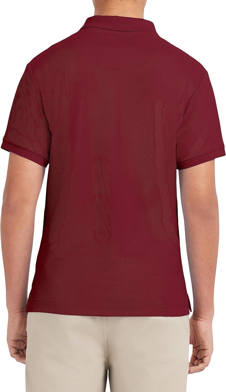 imageNautica Young Mens Uniform Short Sleeve Stretch Pique PoloBurgundy