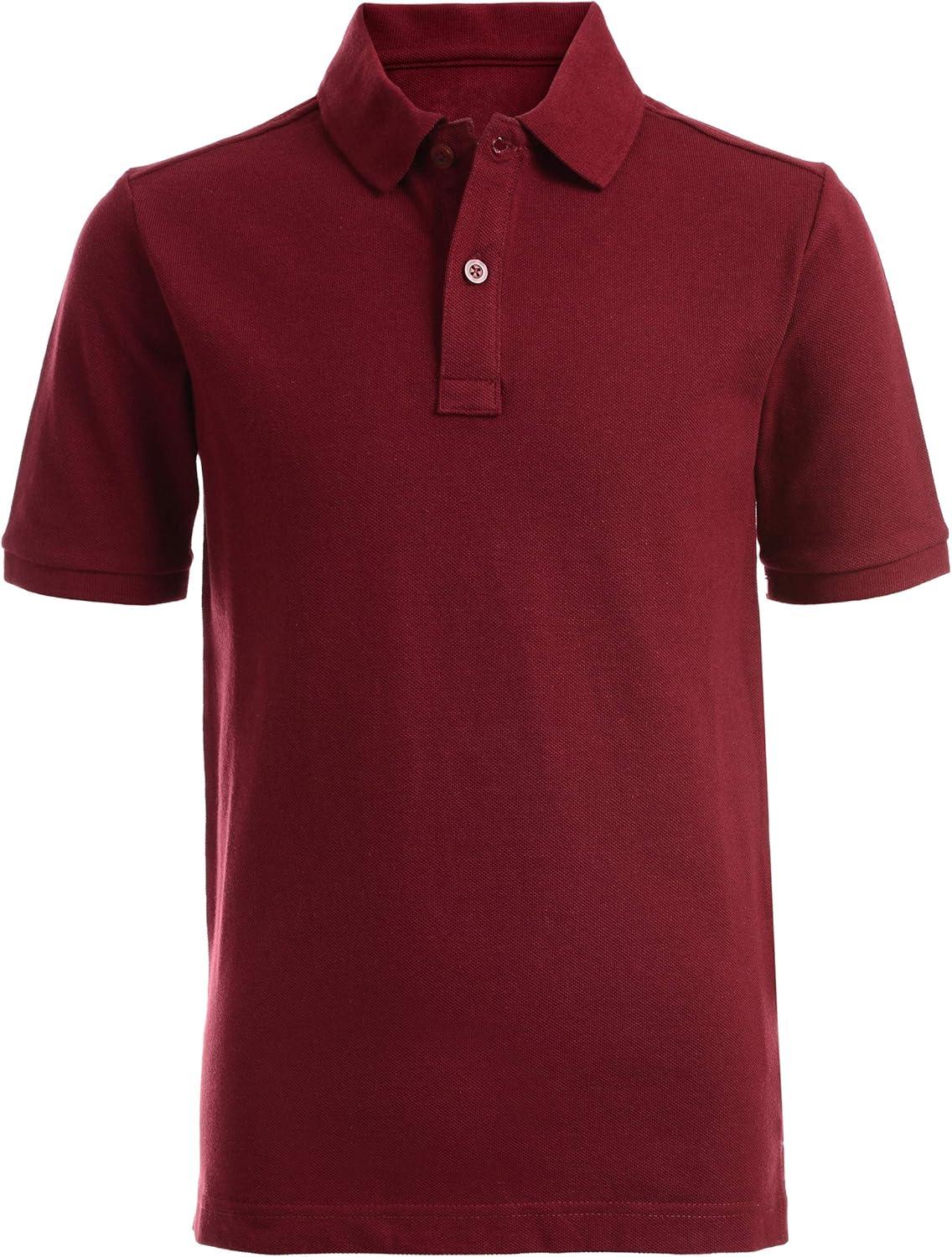 imageNautica Young Mens Uniform Short Sleeve Stretch Pique PoloBurgundy
