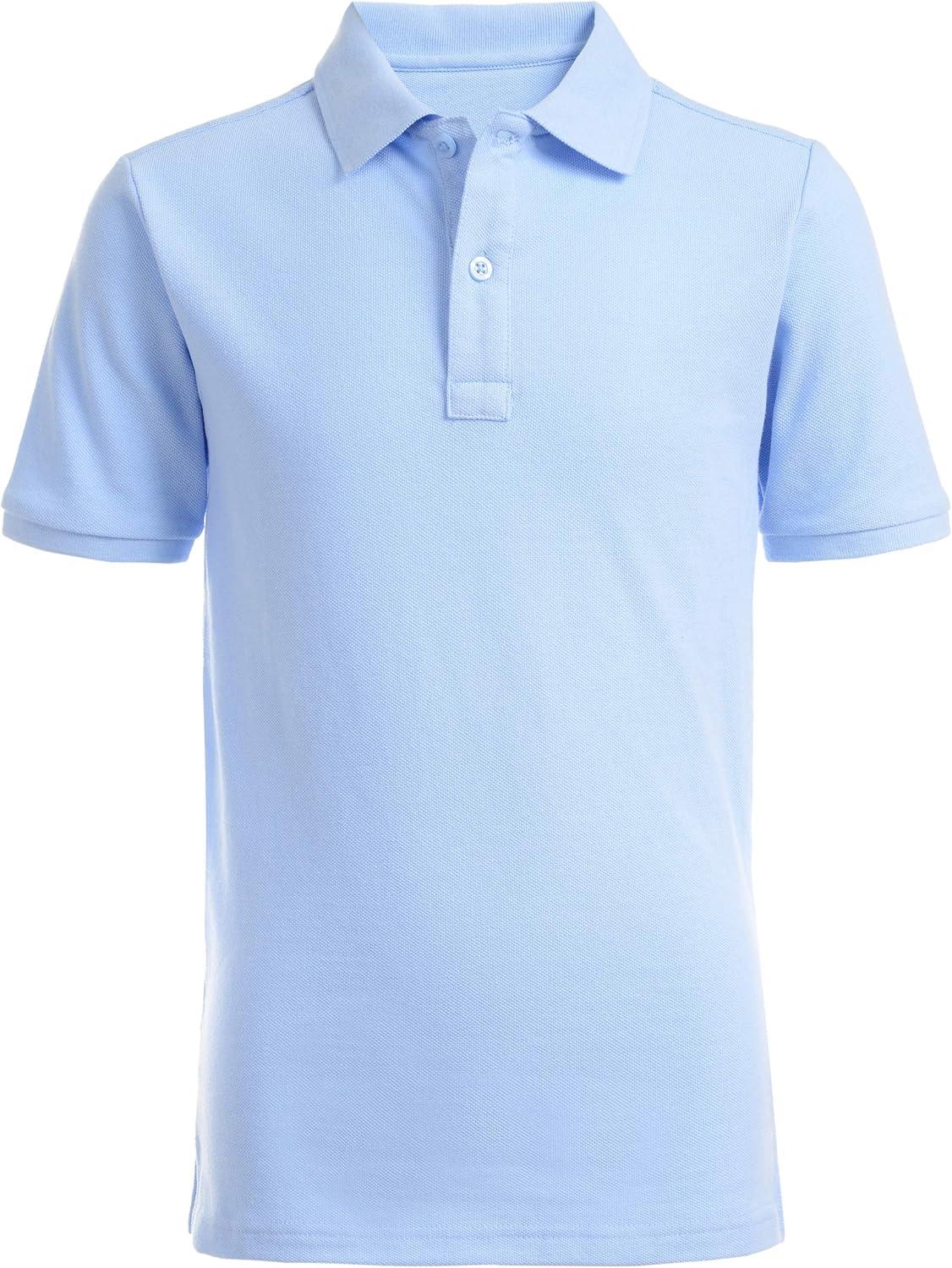 imageNautica Young Mens Uniform Short Sleeve Stretch Pique PoloLight Blue
