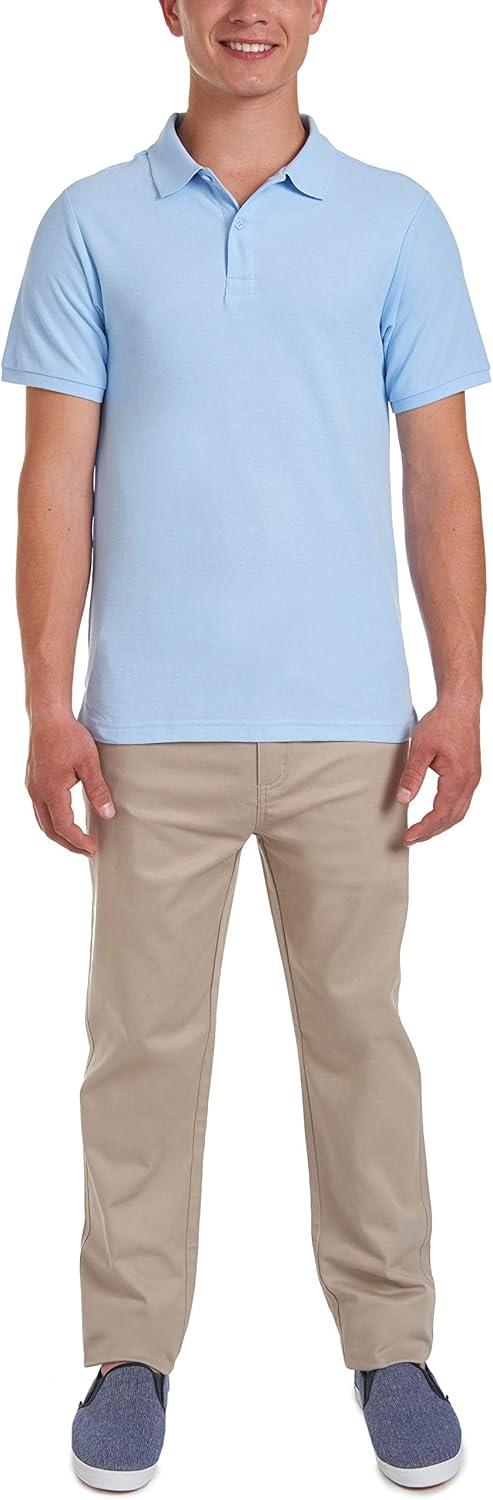 imageNautica Young Mens Uniform Short Sleeve Stretch Pique PoloLight Blue