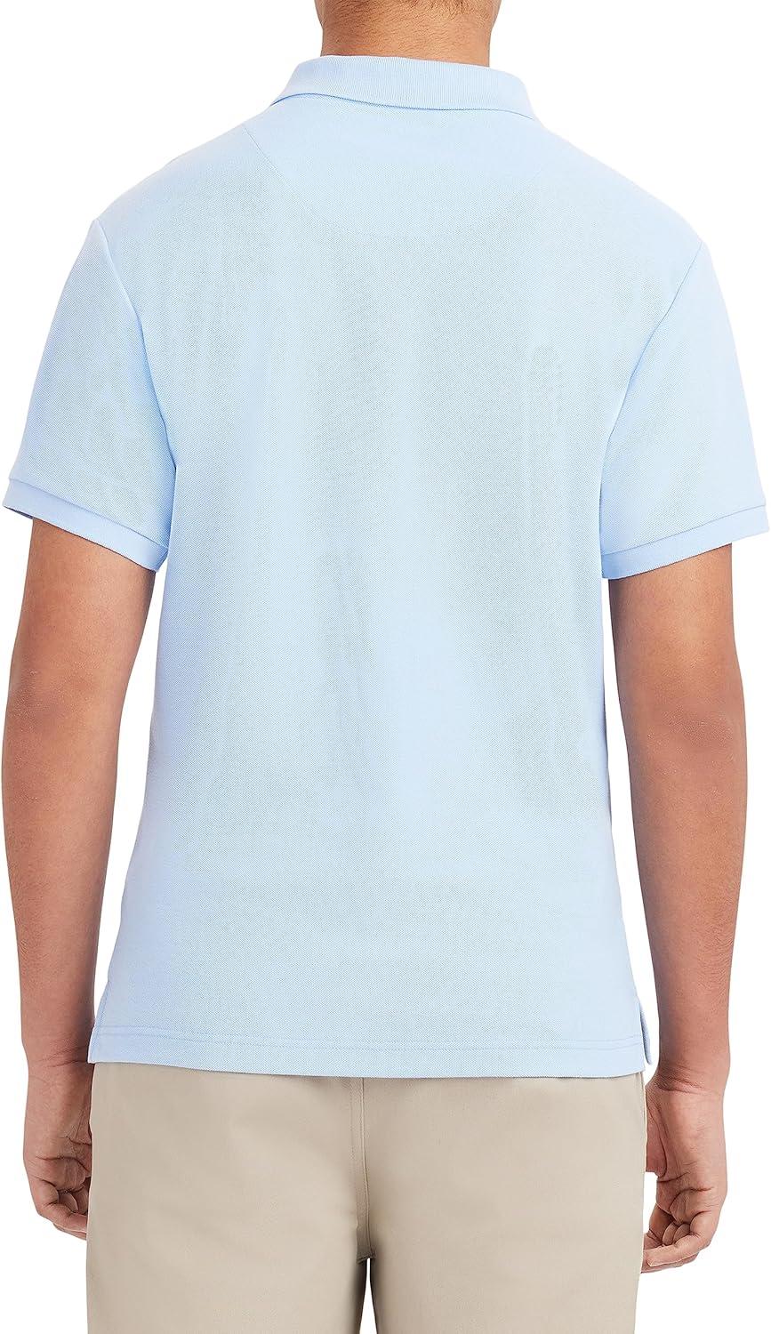 imageNautica Young Mens Uniform Short Sleeve Stretch Pique PoloLight Blue
