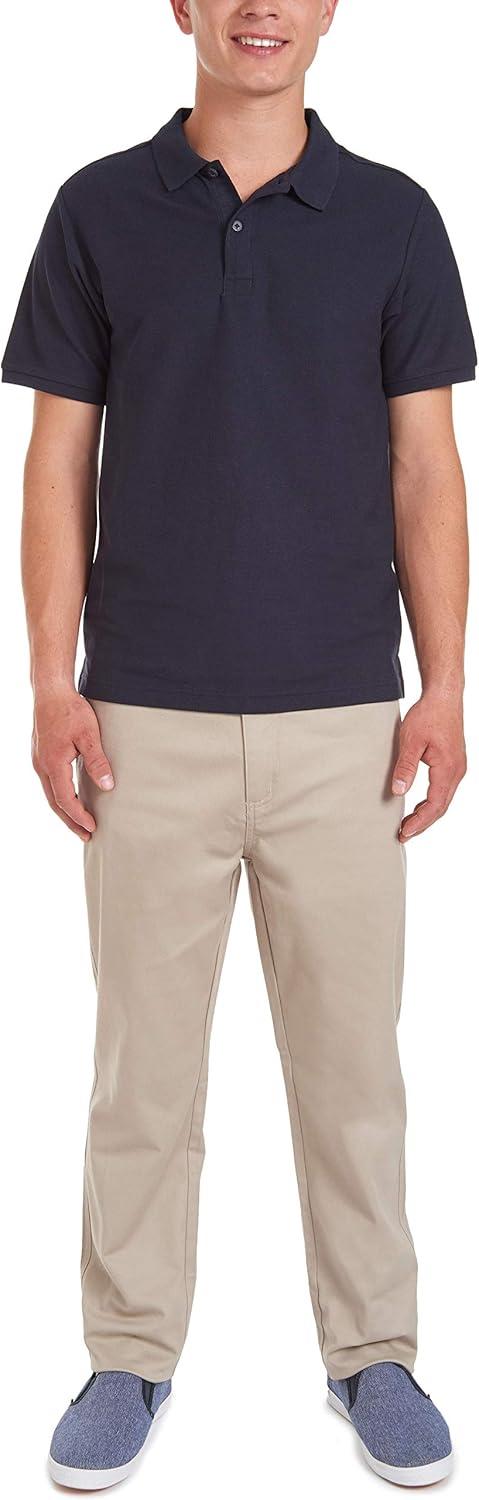 imageNautica Young Mens Uniform Short Sleeve Stretch Pique PoloNavy