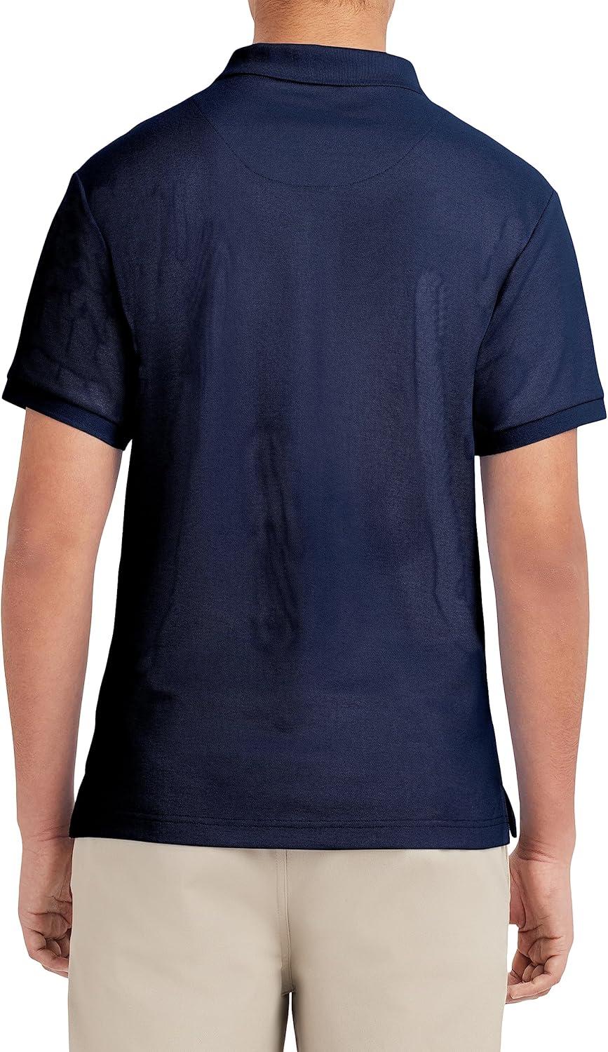 imageNautica Young Mens Uniform Short Sleeve Stretch Pique PoloNavy