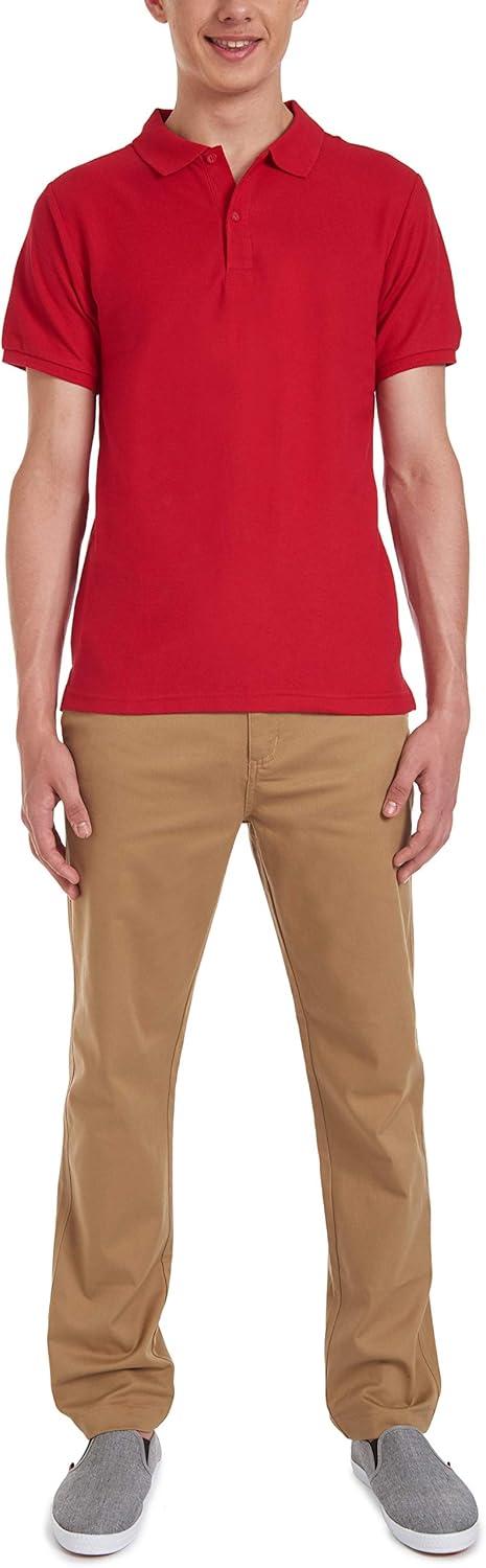 imageNautica Young Mens Uniform Short Sleeve Stretch Pique PoloRed