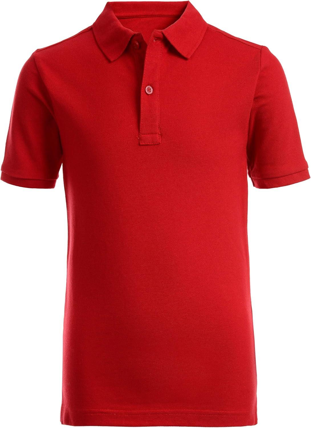 imageNautica Young Mens Uniform Short Sleeve Stretch Pique PoloRed