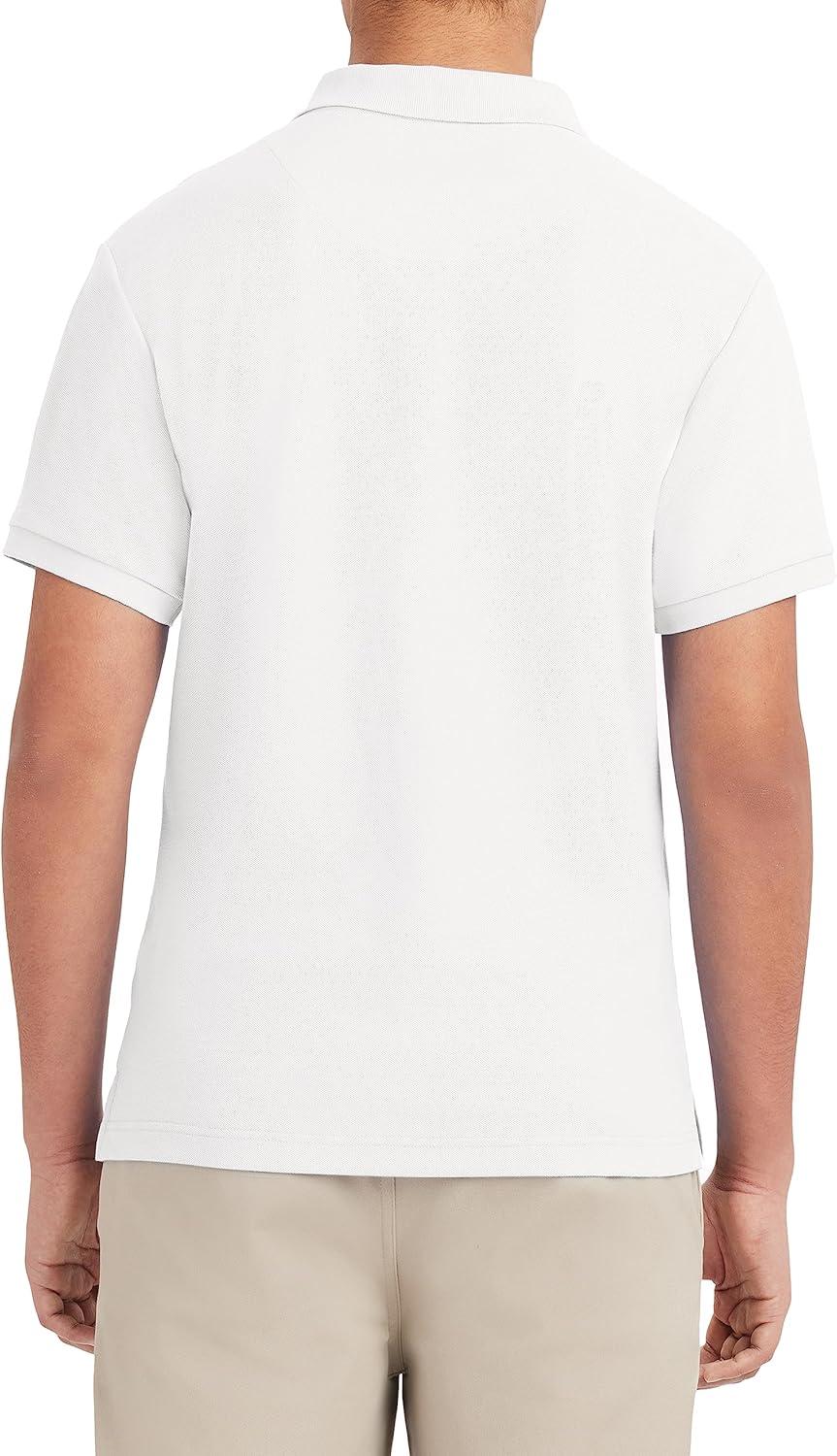 imageNautica Young Mens Uniform Short Sleeve Stretch Pique PoloWhite