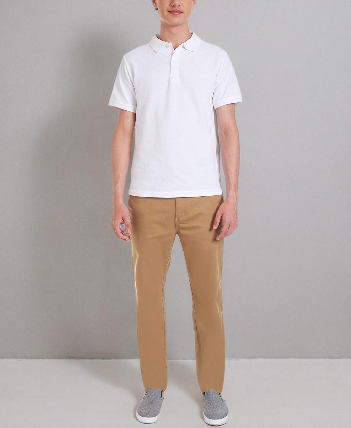 imageNautica Young Mens Uniform Short Sleeve Stretch Pique PoloWhite