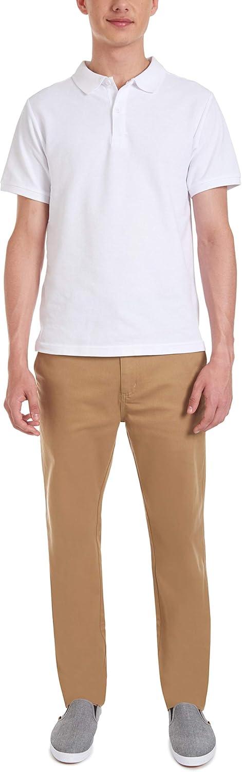 imageNautica Young Mens Uniform Short Sleeve Stretch Pique PoloWhite