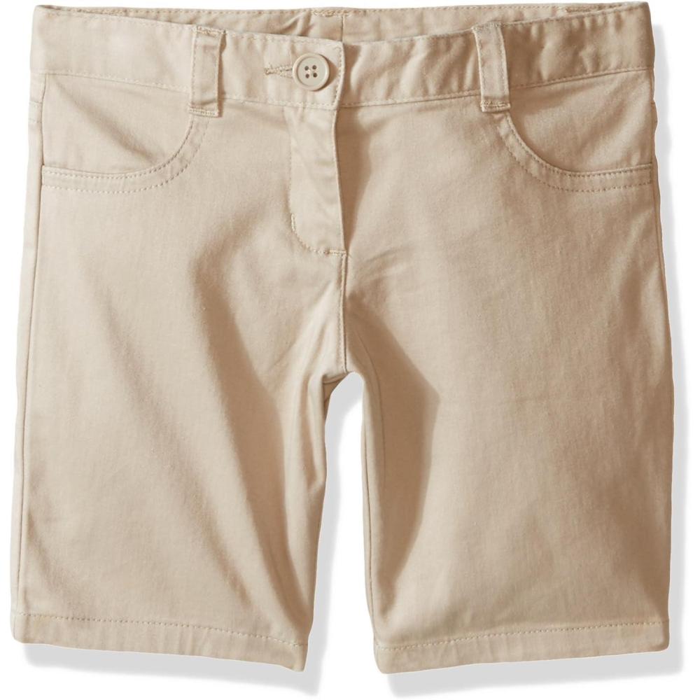 imageNautica Girls School Uniform Bermuda Shorts Pullon Fit Stretchy Material Functional PocketsKhaki Su