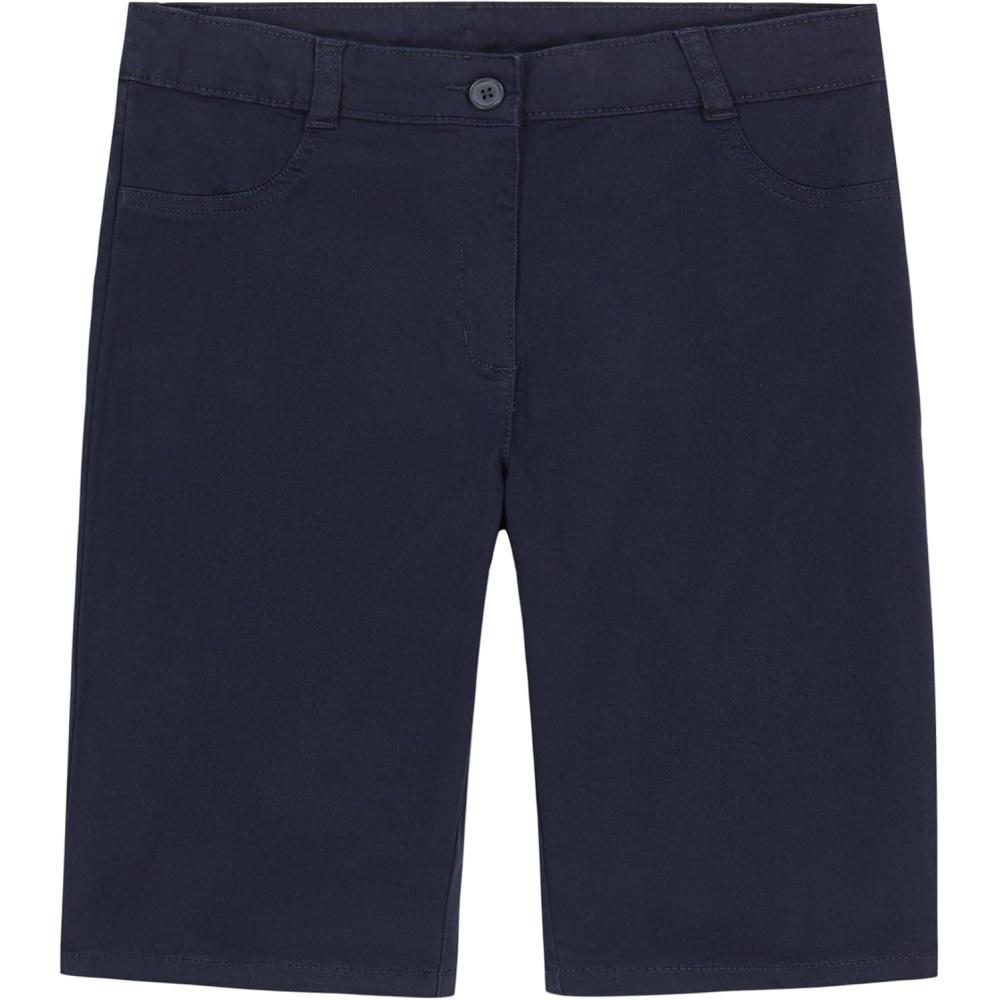 imageNautica Girls School Uniform Bermuda Shorts Pullon Fit Stretchy Material Functional PocketsNavy