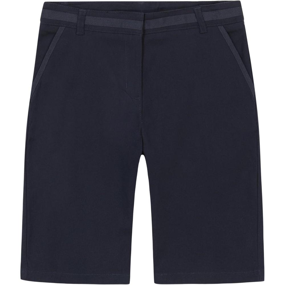imageNautica Girls School Uniform Bermuda Shorts Pullon Fit Stretchy Material Functional PocketsNavy Twill