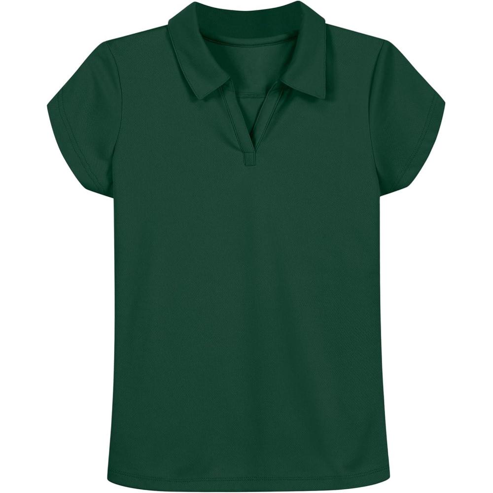imageNautica Girls Short Sleeve Performance PoloForest Green