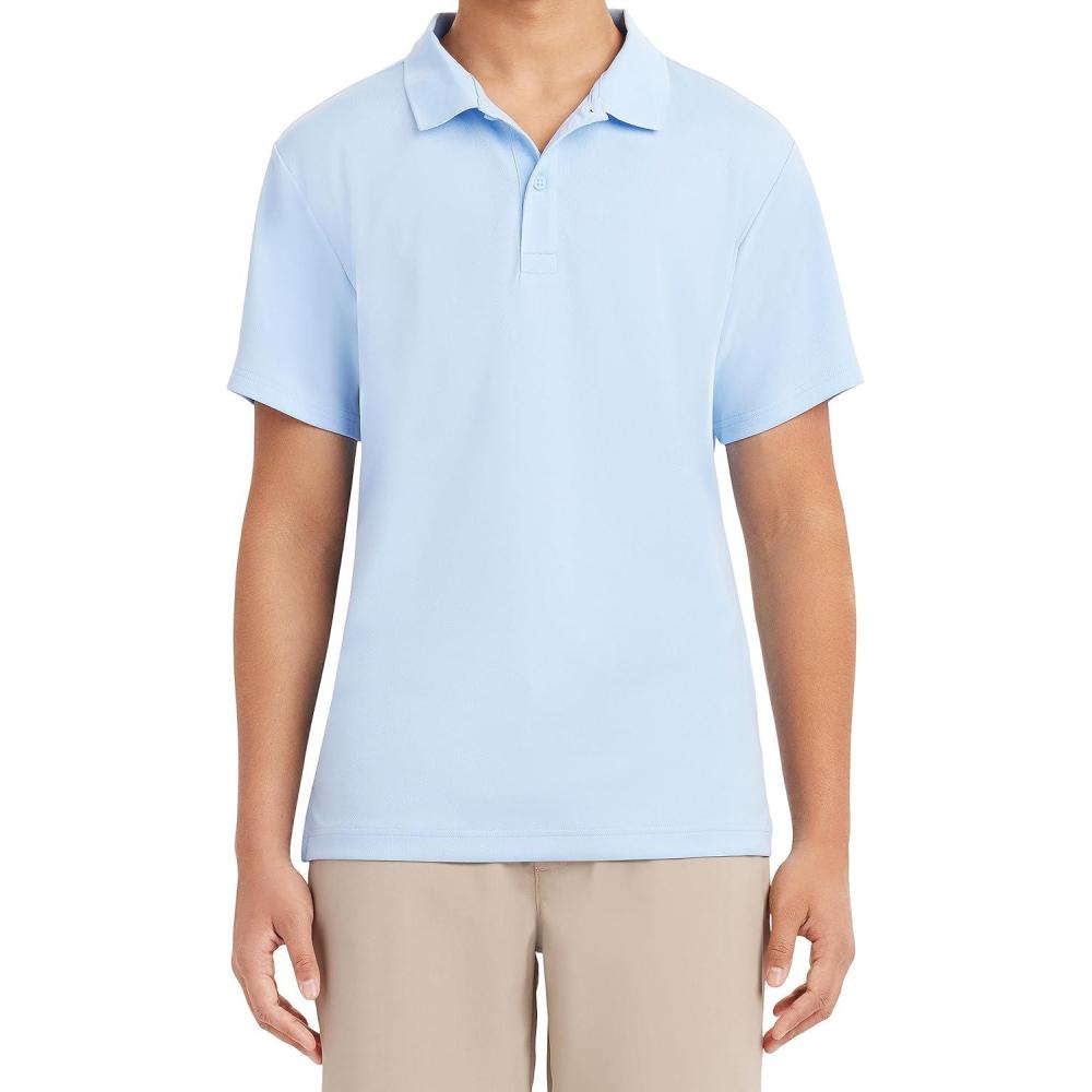 imageNautica Mens Uniform Short Sleeve Performance PoloLight Blue