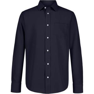 Nautica Big Boys’ School Uniform Long Sleeve Performance Oxford Button-Down Shirt(Navy)