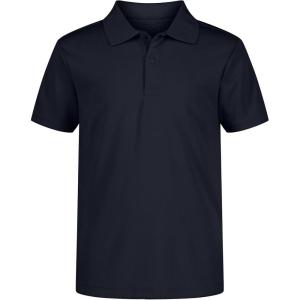 Nautica Boys’ School Uniform Short Sleeve Polo Shirt, Button Closure, Moisture Wicking Performance Material(Navy)