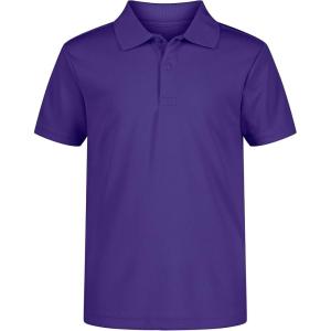 Nautica Boys’ School Uniform Short Sleeve Polo Shirt, Button Closure, Moisture Wicking Performance Material(Purple)