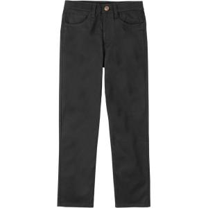 Nautica Boys’ School Uniform Twill Chino Khaki Pants, Flat Front, Comfortable Waistband with Zip Closure & Stretch(Black 5-pocket)