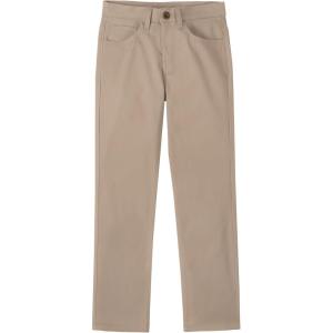 Nautica Boys’ School Uniform Twill Chino Khaki Pants, Flat Front, Comfortable Waistband with Zip Closure & Stretch(Khaki 5-pocket)