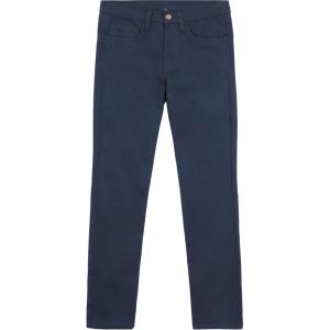 Nautica Boys’ School Uniform Twill Chino Khaki Pants, Flat Front, Comfortable Waistband with Zip Closure & Stretch(Navy 5-pocket)
