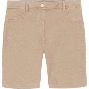 Nautica Girls School Uniform Bermuda Shorts, Pull-on Fit, Stretchy Material, Functional Pockets(Khaki Knit)