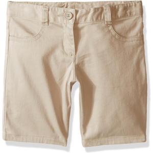 Nautica Girls School Uniform Bermuda Shorts, Pull-on Fit, Stretchy Material, Functional Pockets(Khaki Su)