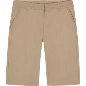 Nautica Girls School Uniform Bermuda Shorts, Pull-on Fit, Stretchy Material, Functional Pockets(Khaki Twill)